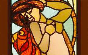 Galerie Dauerausstellung Stadtbad Gotha - Detail Buntglasfenster