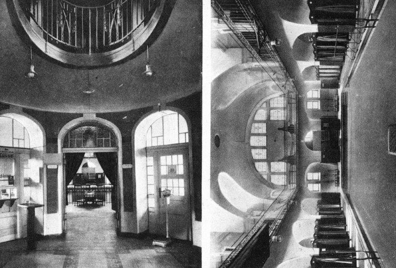 Sicht auf das Portal mit Blick auf Schwimmhalle im Historischen Stadtbad Gotha